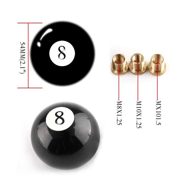 Acrylic Resin Shift Knob Black 8 Ball Gear Stick Knob Size Customized