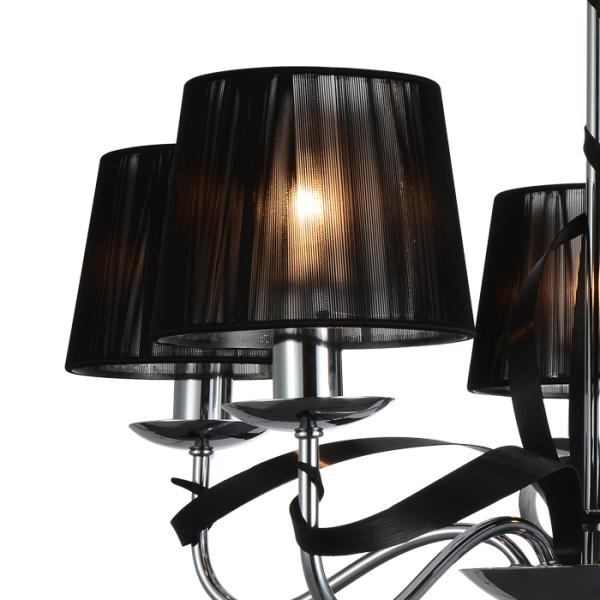 Black chic chandeliers with lampshade for Living room Bedroom Project Lighting (WH-MI-20)