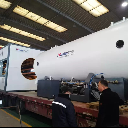 High-Capacity Line for Large-Diameter (1160mm) Pre-Insulated Pipes, Featuring HDPE Jacketing, PU Foam & Vacuum Calibration
