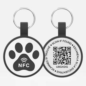 トラックゴムNFC犬タグ カスタマイズされたQRコード ペットカラータグ 軽量