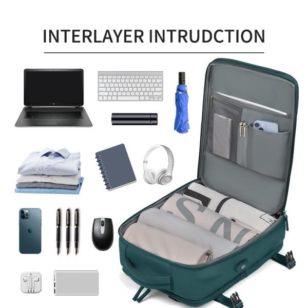 Waterproof Anti-theft Custom Nylon Polyester Travel Bag Laptop Business Hiking Backpack with USB Charging Port