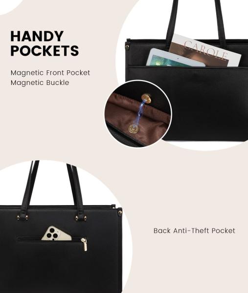 LOVEVOOK Laptop Bag for Women, 15.6 inch Laptop Tote Bag 2-in-1 Professional Work Bag Business Briefcase with Clutch