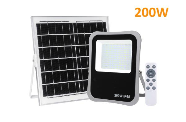 Brilho 100W posto alto 200W 300W das luzes de inundação do painel solar de 16WH 5000K