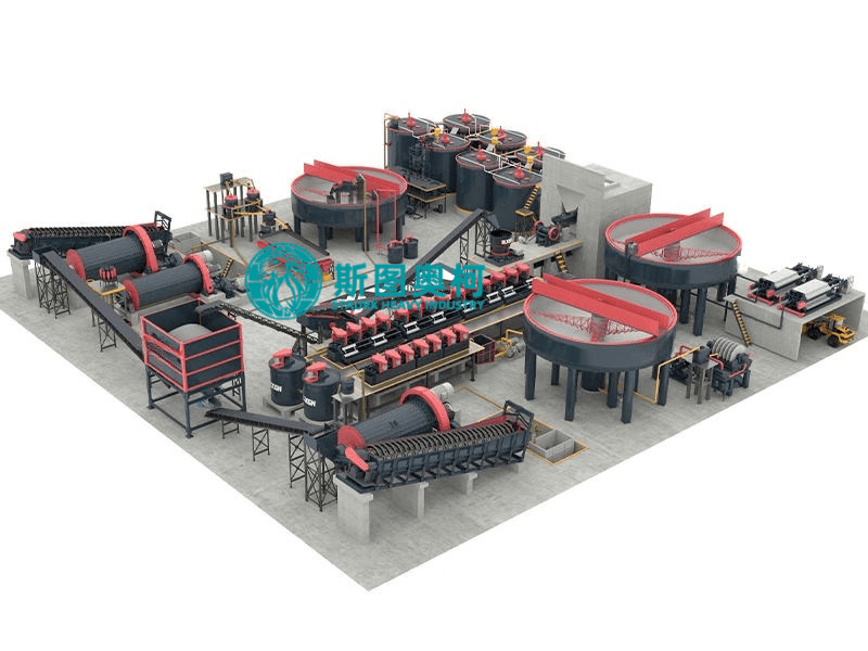 Gold Ore Processing Equipment with PLC Control Touch Screen Interface Adjustable Output Size 0-100mm and 30TPD-2500TPD Processing Capacity