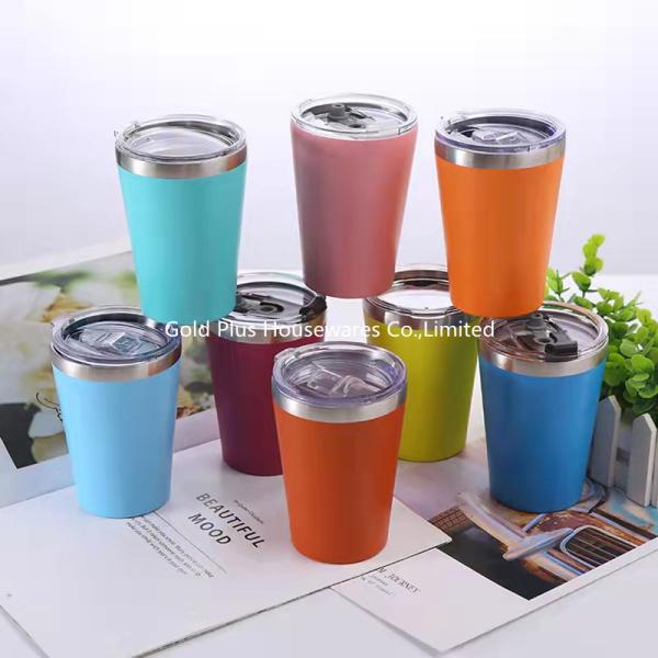 Environmental stainless steel tumbler coffee cup with Lid big mouth vacuum travel tumbler for coffee