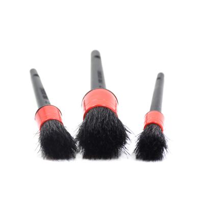 Natural Boar Hair Car Detailing Brushes , Car Interior Cleaning Brush