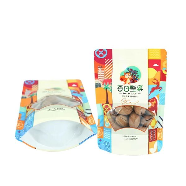 Custom Logo Printed PE Stand up Pouches with Ziplock Resealable for Potato Chips and Nuts Packaging (Food Grade Disposable)