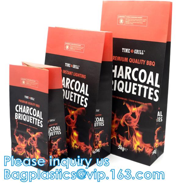 Charcoal Briquettes, BBQ Kraft Paper Charcoal Bag, Grill Packing Bag, Size 3kg 4kg 5kg 8kg 7kg 9kg 10kg 15kg