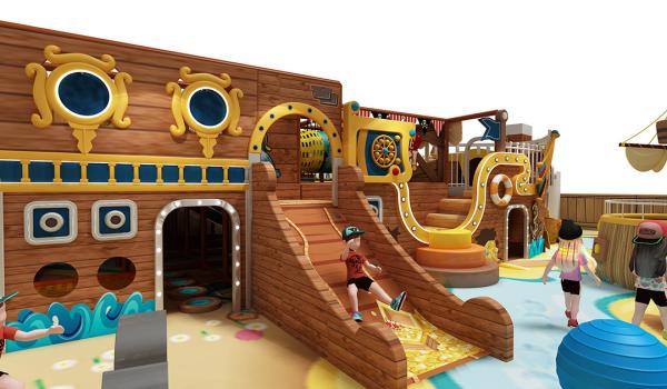 Pirate Ship Theme Indoor Playground  , Inside Play Zone Equipment
