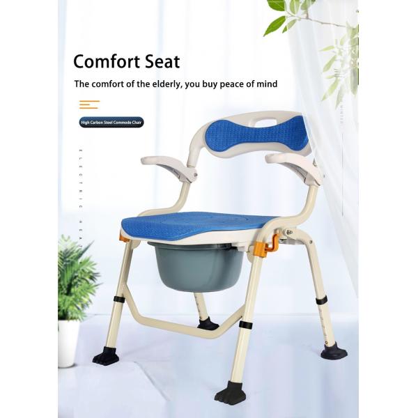Elderly Care Lightweight Steel Commode Chair Rustproof 3 In 1 Toilet Seat