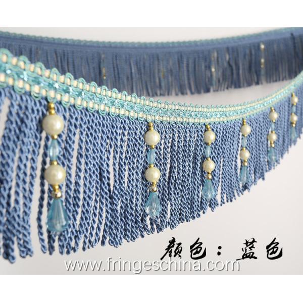 Handmade fashionable chain beads lace tassels fringes for curtain/sofa/pillow/stage decoration