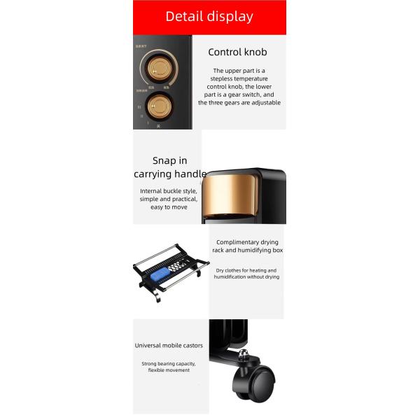 Portable Home Use OEM Electric Oil Filled Radiator Heater With 9/11/13/15/17 Fins