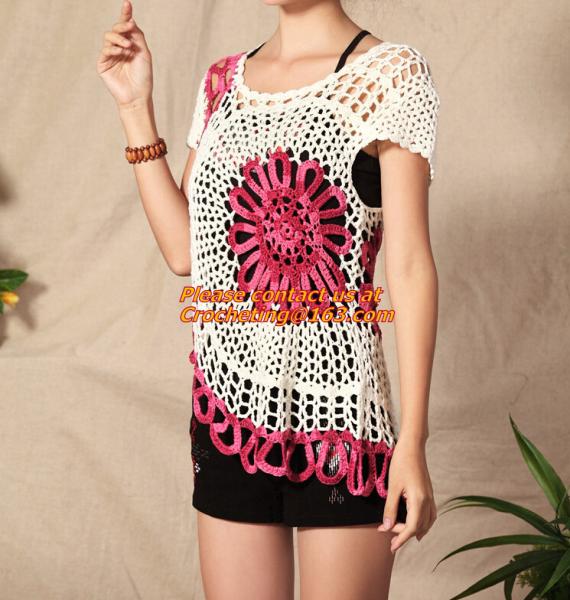 Crocheted Casual Knitting Feminino Pullovers, Spring Fashion, Womens Apricot, Long Sleeves