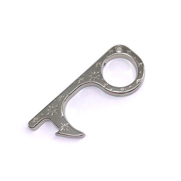 Multifunctional No Touch Door Opener Keychain With Nickel Plating