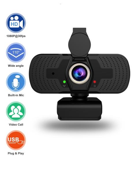 Privacy Cover FHD RoHS 1080p 60fps Webcam For Computer PC Laptop