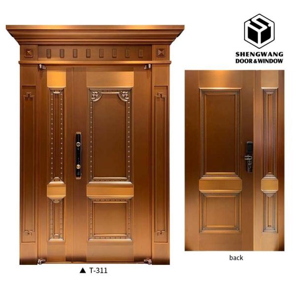 Traditional Brown With Aluminum Garden Gate Door For Main Exterior Metal Garden Gates