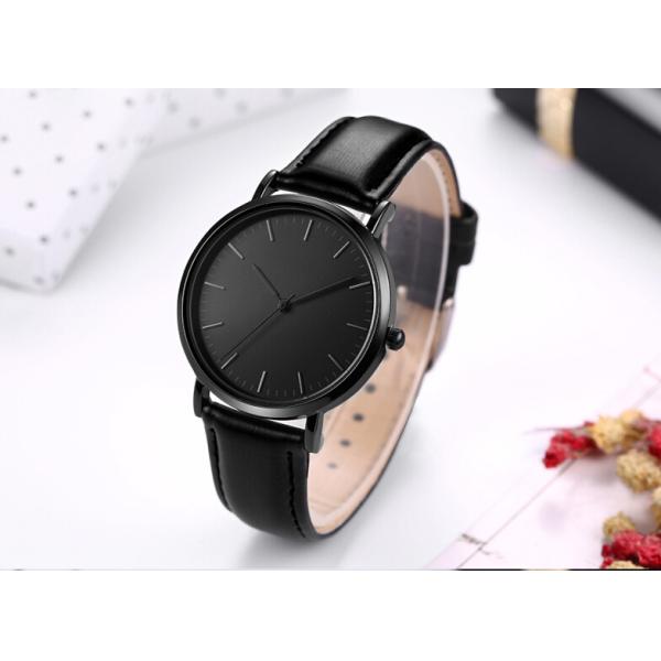 Покрытый дозор 3 АТМ модных людей кварца черный кожаный делает черноту водостойким