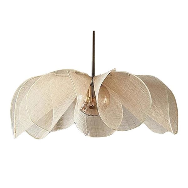 French Fabric Ceiling Pendant Lights Japanese Wabi Sabi Flower Chandelier (WH-VP-306)
