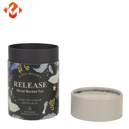 Produits alimentaires boîte de carton ronde boîte cadeau de thé tubes en papier biodégradables sac à thé boîte d'emballage pour le thé