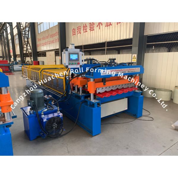 12 Stations Glazed Tile Roll Forming Machine for 0.3-0.6mm Thickness Steel Sheets with Chain Drive