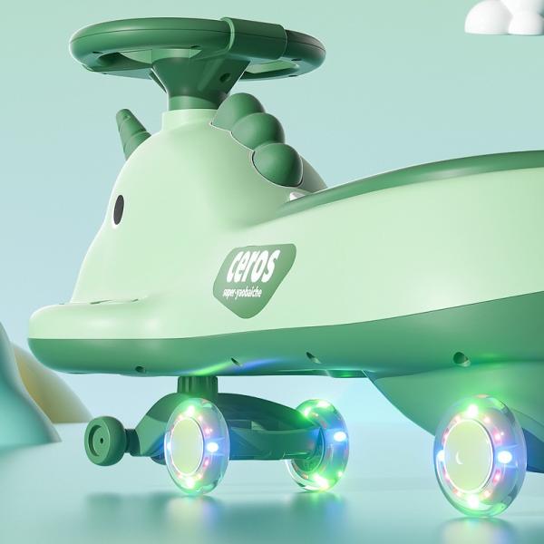 Anti-Rollover Flash Wheel Swing Ride On Scooter Car para niños Cartón Tamaño 69 * 25 * 32cm