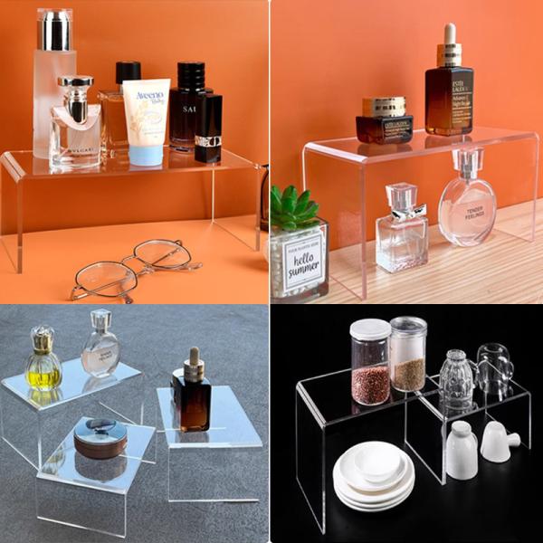 5pcs Acrylic Display Stands Pedestal U Shape Clear Acrylic Shelf Riser Showcase