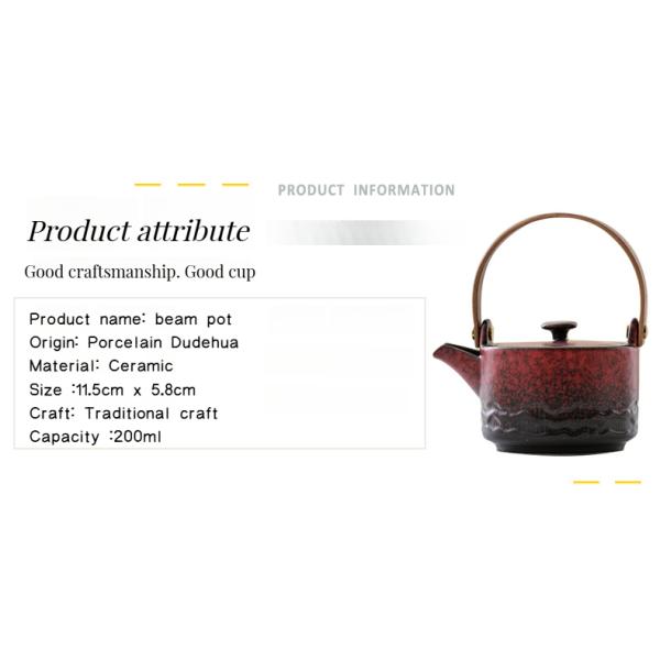 Elegant Single Pot Ceramic Tea Set with Lifting Beam Design Sustainable and Compact