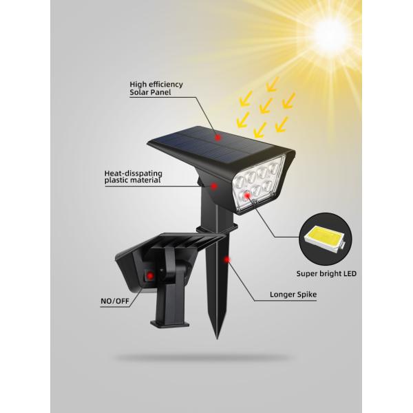 20000hour 300lm Outdoor LED Solar Garden Light 180 Degree Beam Angle