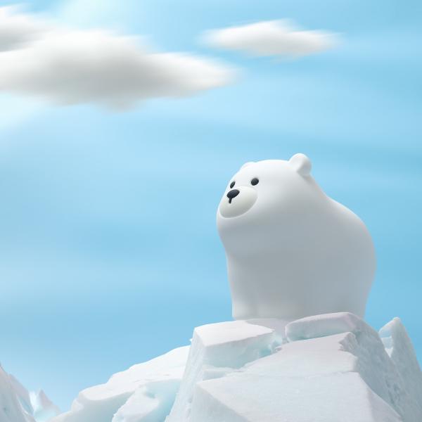 Muid Little White Bear Patting Lamp Silicone Children Soft Baby Light Sleep Bedside Bedroom Touch Night Light