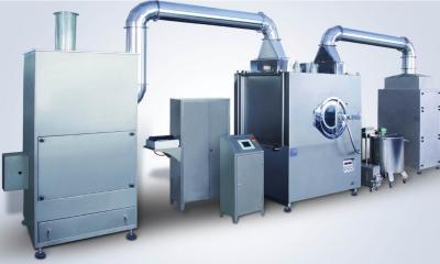 Tela táctil automático completo da máquina de revestimento do filme da tabuleta da capacidade 150kgs