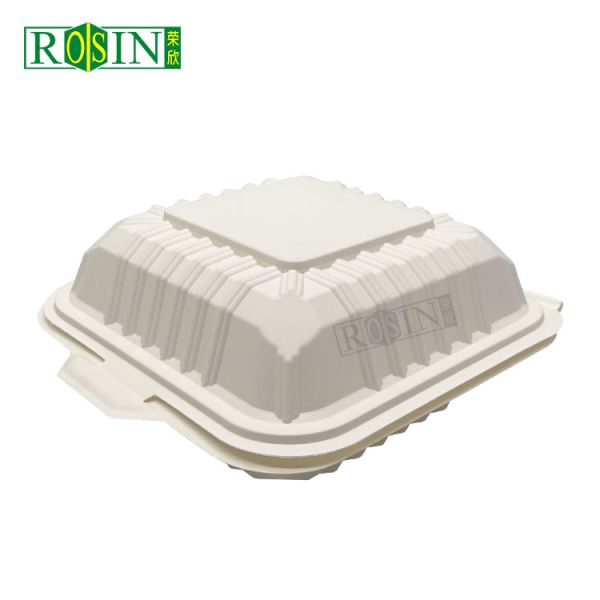 Biodegradable Cornstarch Takeaway Clamshell Boxes Disposable Eco Friendly Food Containers for Lunches and Snacks