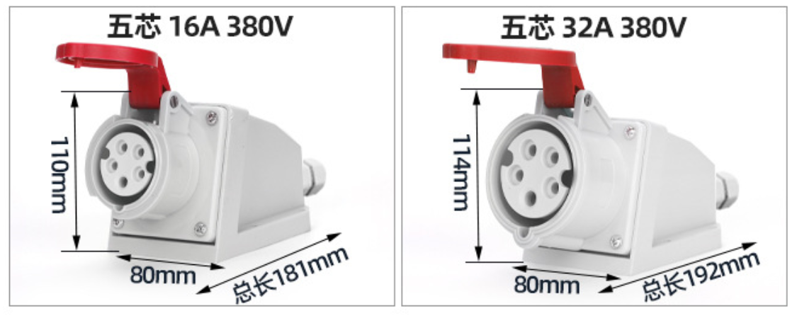 Industrial Plugs (16A/32A) & Flush-Mount Waterproof Industrial Sockets — 3-Phase 4-Wire / Aviation-Style (3-Pin, 4-Pin, 5-Pin)