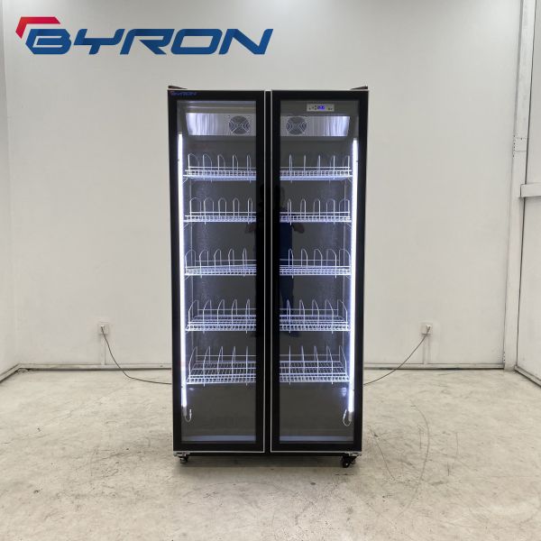 Upright 3 Door Beverage Fridge Beverage Cooler Refrigerator