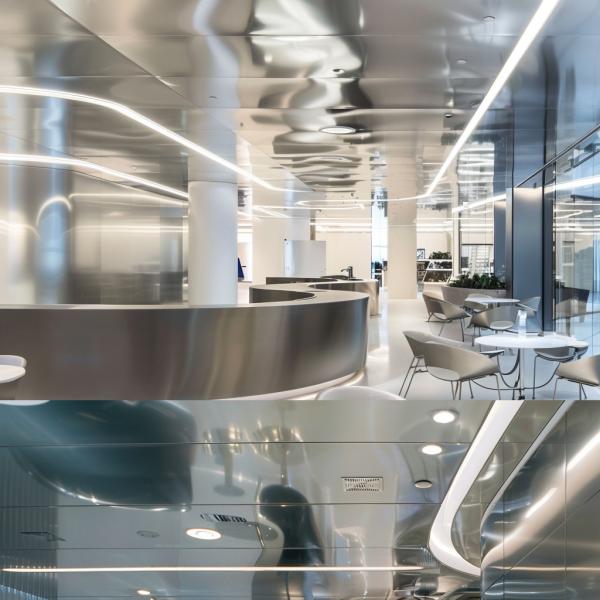Thickness 0.8 - 3.0mm Elegant Stainless Steel Ceiling Grids For High End Interiors