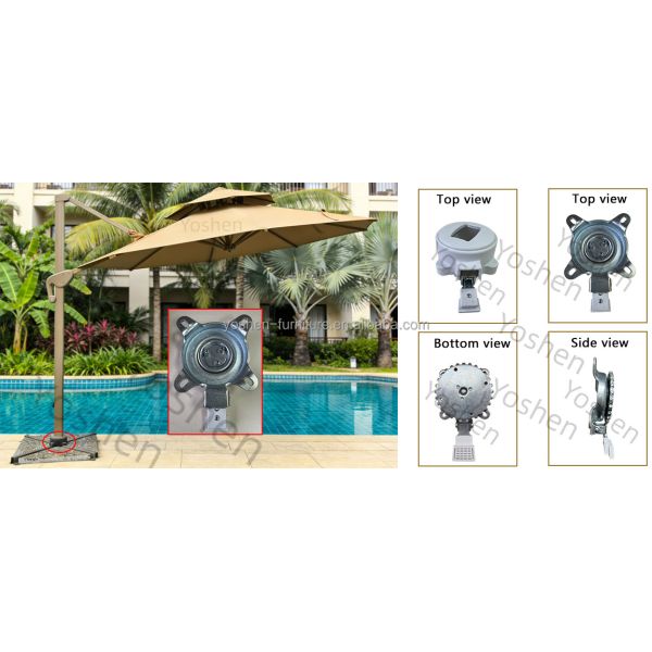 Heavy Duty 360 Rotating Base Replacement for Floor Standing Roman Patio Umbrella