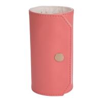 La moda portátil rueda para arriba la bolsa de la joyería, bolsos de empaquetado de la joyería de cuero