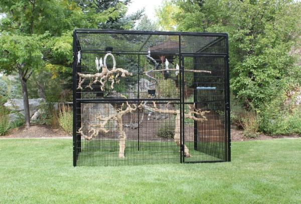 Welded Wire Lifestyle Deluxe Metal Bird Aviary Powder Coated Black Color