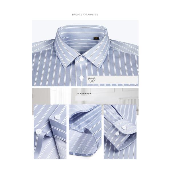 Double Pocket Dark Blue Sublimation Tattersall Korean Short Mermaid Dress Shirt for Men