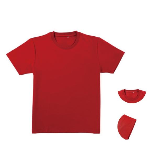 Stylish Knitting Children Boys Crewneck Red Casual Sports Plain T-shirt Short