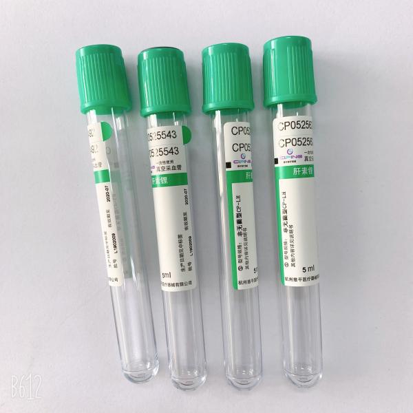 Limpe o sangue que recolhe a parte superior Vacutainer do verde do teste do plasma do tubo 4ml 5ml