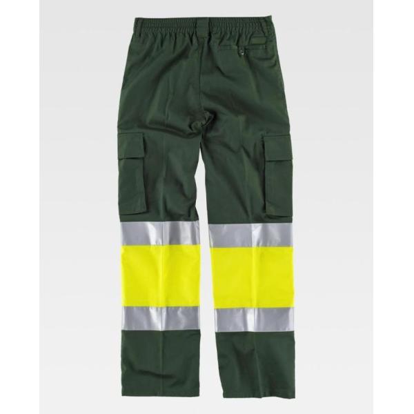 Workers Reflective Orange Hi Vis Trousers / Fashion Mens Safety Work Pants