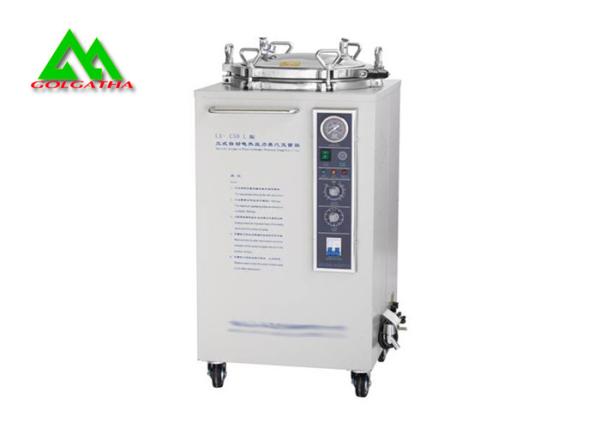 Vertical LED Digital Display Pressure Steam Sterilizer With Wheels Electric Heating