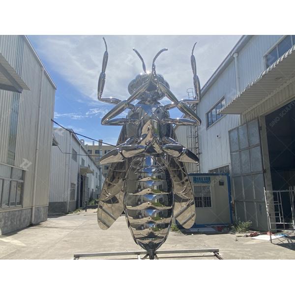 4.8м высоко настраиваемое зеркало полированная стальная скульптура пчелы