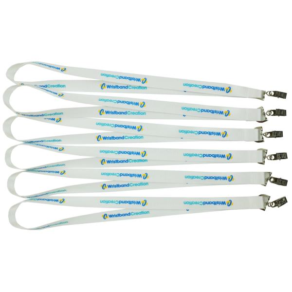 Personalized White Nylon Lanyard Strap Promotional Products Silkscreen Printing Logo