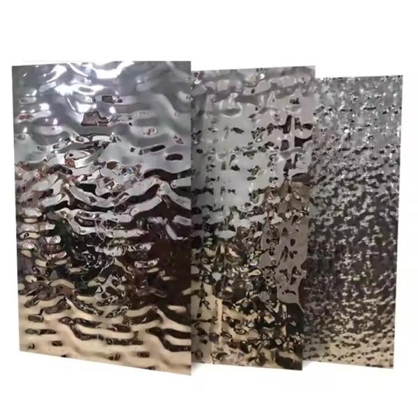 Customized Made Water Ripple 201 Stainless Steel Sheet For Lobby Wall Panel And Low Maintenance