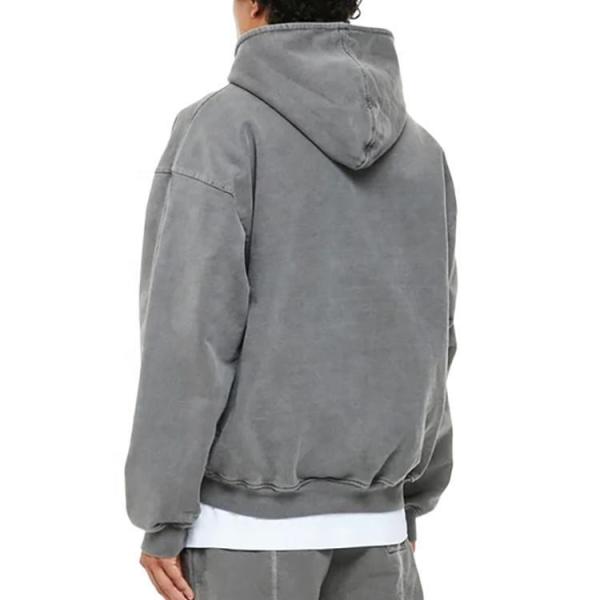 Logotipo personalizado respirável Homem 100% de algodão Hoodie Francês Terry Zipper Up Oversized