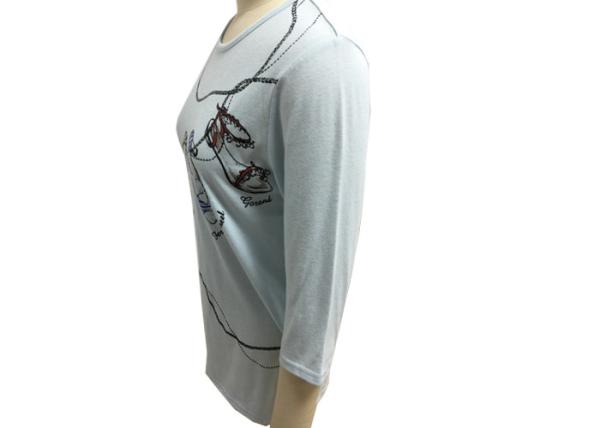 Ladies Casual Wear  3/4  Sleeve  / Ladies  Softness T Shirt  Big Printing In Front
