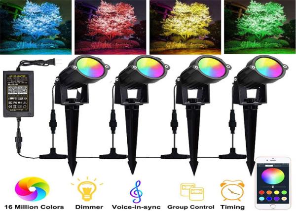 Luz exterior Dustproof 4 do diodo emissor de luz do jardim IP65 RGB em 1 luz da paisagem