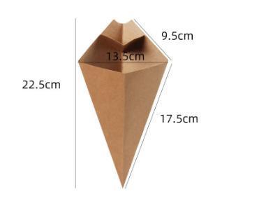 Paper Material Customized Chips Triangle Box with Shipping Cost and Oil Proof Bag