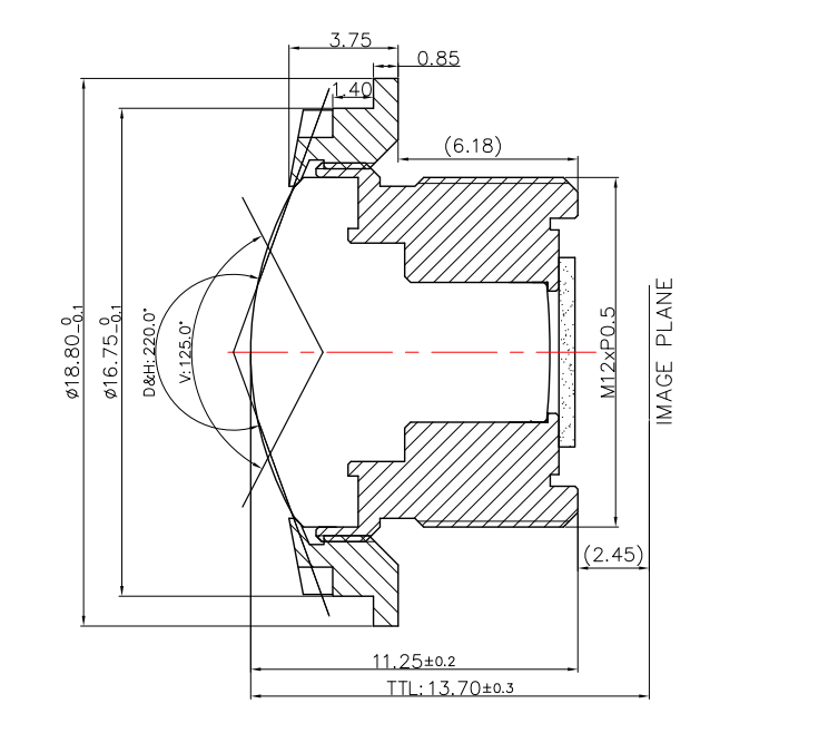 1.37mm F2.0 IP68 Waterproof M12 Super Fisheye Lens 192 Degree Ultra Large FOV 9G+IR Vehicle Reverse Backup Camera